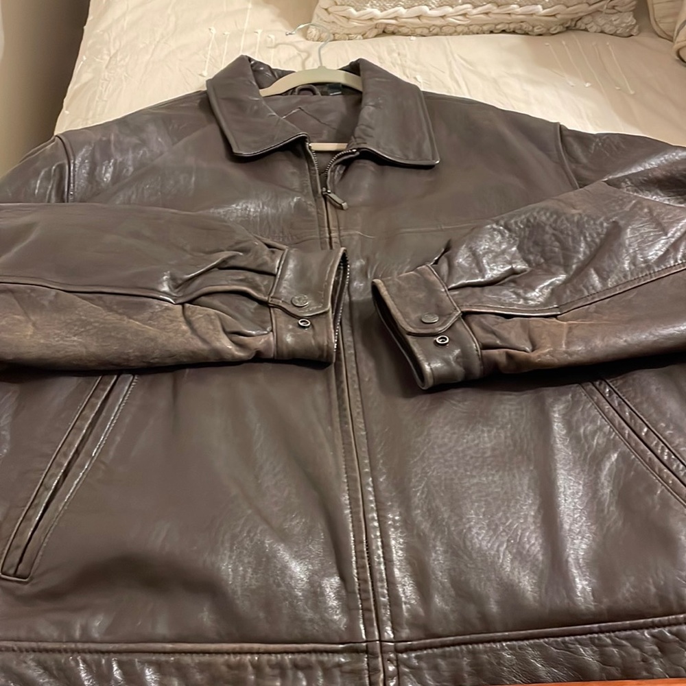 Mens XL Lambskin Bomber Type Leather Jacket. Buttery Soft Extremely Warm